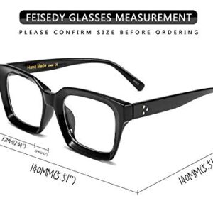 FEISEDY Classic Square Eyewear Non-prescription Thick Glasses Frame for Women B2461