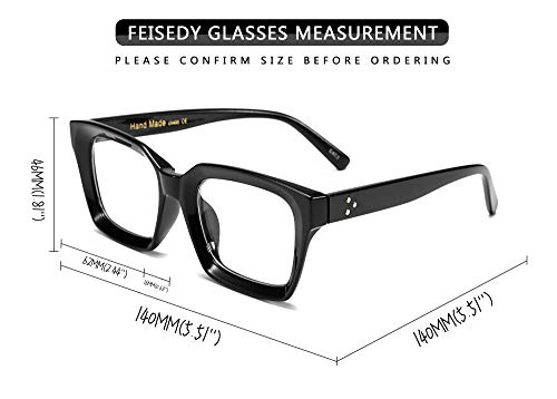 FEISEDY Classic Square Eyewear Non-prescription Thick Glasses Frame for Women B2461