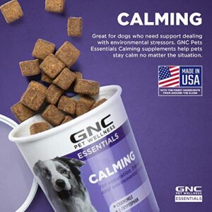 GNC for Pets Essentials Calming Soft Chew Dog Supplements | 60 Ct Chicken Flavor Dog Soft Chew Supplements for Calming and Relaxation | Adult Dog Calming Chews for Anxiety, White