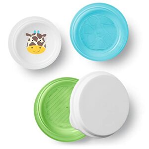 Skip Hop Non-Slip Baby Bowls, Zoo Smart Serve, 3 Pack Bowls & 1 Lid, Giraffe