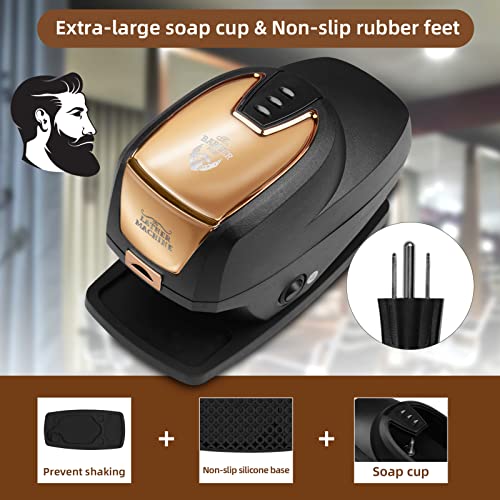 Hot Lather Machine Lather Machine Barber Latherizer Machine for Shaving Professional Lather Maker Shaving Cream Warmer Hot Lather Machine Gifts for Men Husband Dad Barber (Black)