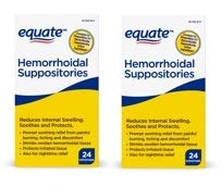 equate hemorrhoidal suppositories 24 ct by equate (pack of 2)