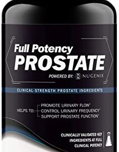 Nugenix Full Potency Prostate Supplement for Men - Clinical-Strength Ingredients, Saw Palmetto, Helps to Increase Urinary Flow, Control Urinary Frequency, and Support Prostate Function, 60 Capsules