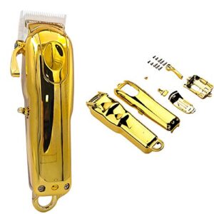 DIY Full Housing Combo, Complete Clipper Cover for Wahl 5-Star Series Magic Clipper Cordless #8148, Super Taper Cordless, Designer Cordless #8591(Trasparent) … (GOLD)