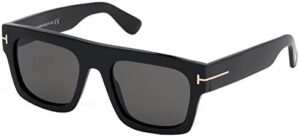 tom ford ft0711 01a shiny black fausto square sunglasses lens category 3 size 5