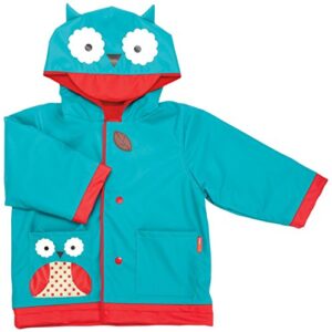 skip hop zoo little kid-toddler hooded raincoat for girls, owl, blue, (size 2) (discontinued by manufacturer)
