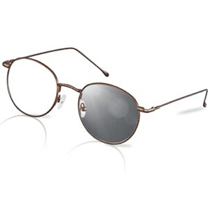 zenni vintage photochromic glasses for women round frame light eyewear uv protection