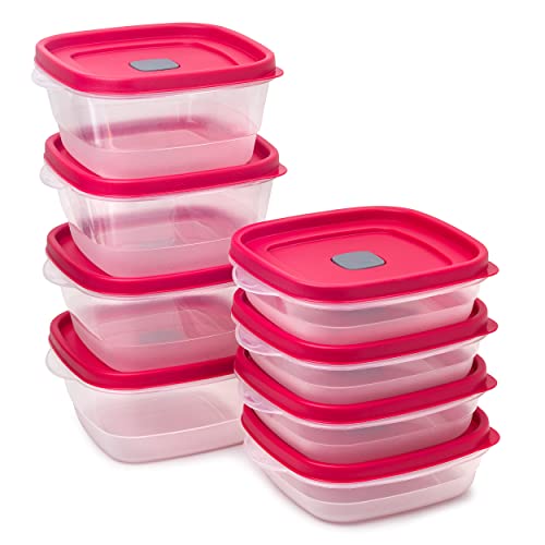 MRX Solutions 16-Piece Food Storage Containers Meal Prep with Lids and Steam Vents (Red)