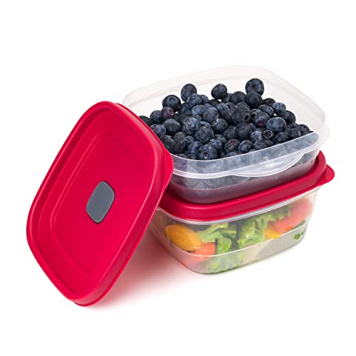 MRX Solutions 16-Piece Food Storage Containers Meal Prep with Lids and Steam Vents (Red)