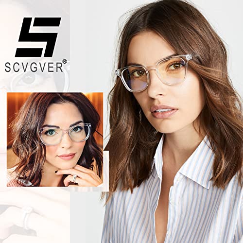 SCVGVER Retro Cateye Glasses Classic Non-Prescription Clear Lenses Eyewear for Women Men (Black Frame/Clear Lens)