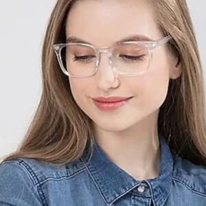 SCVGVER Retro Cateye Glasses Classic Non-Prescription Clear Lenses Eyewear for Women Men (Black Frame/Clear Lens)