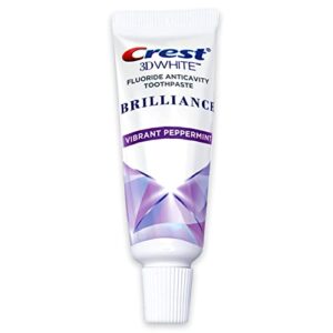 Crest 3D White Brilliance Toothpaste, Vibrant Peppermint, Travel Size 0.85 oz (24g) - Pack of 2