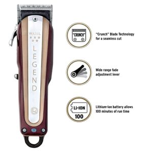 Professional 5 Star Series Cordless Legend - Full Size Hair Clipper with Precision Blades, Lithium Ion battery, and 100+ Minute Run Time for Professional Barbers & Stylists - Model 08594