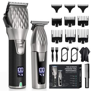 zaekary professional hair clippers trimmer kit, cordless barber clippers hair cutting kit beard t outliner trimmers haircut grooming kit gift for men women kids