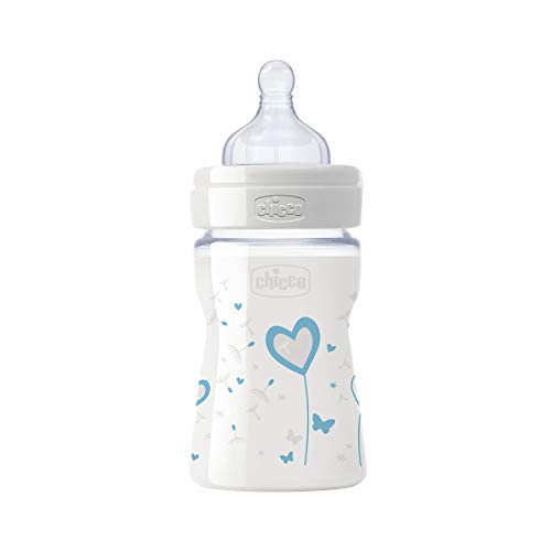 Chicco Feeding Bottle Well-Being and Glass Silicone Boy 150ml + 0Mesi