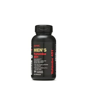 gnc men’s yohimbe 451, 60 capsules, supports sexual health