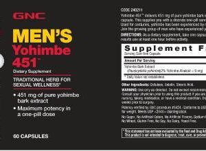 GNC Men's Yohimbe 451, 60 Capsules, Supports Sexual Health