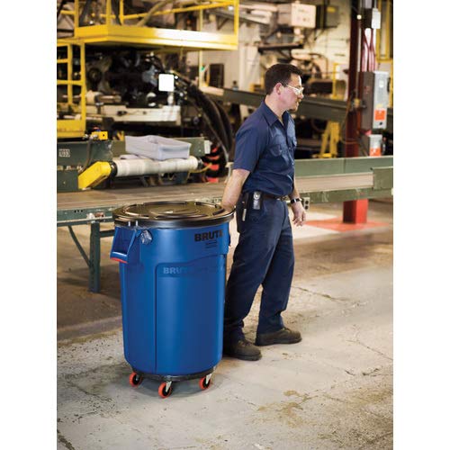 Rubbermaid Commercial Products FG261000GRAY Brute Heavy-Duty Round Trash/Garbage Can, 10-Gallon, Gray