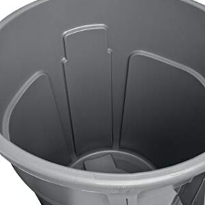 Rubbermaid Commercial Products FG261000GRAY Brute Heavy-Duty Round Trash/Garbage Can, 10-Gallon, Gray