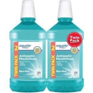 equate antiseptic mouthrinse, blue mint, 1.5 l, 2 ct