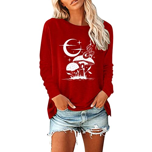 Womens Tops Plus Size Long Sleeve Thin T Shirt Women Women Fashion Casual V Neck Button Stitching Color Tunic Tops to Wear with Leggings Plus Sized Red