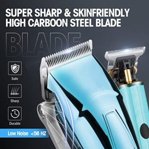 Zesuti Professional Hair Clippers for Men with Beard Trimmer Set,Cordless 2 Adjustable Speeds Barber Hair Clipper Haircut Kit & T-Blade Trimmer USB Rechargeable Hair Cutting Grooming Kit