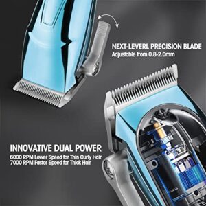 Zesuti Professional Hair Clippers for Men with Beard Trimmer Set,Cordless 2 Adjustable Speeds Barber Hair Clipper Haircut Kit & T-Blade Trimmer USB Rechargeable Hair Cutting Grooming Kit