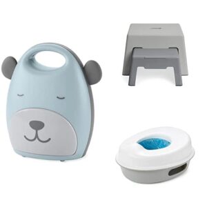 skip hop toddler training gift set with night light, step stool, and 3 in 1 potty training seat