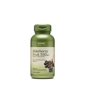 gnc herbal plus elderberry fruit 550mg, capsules, 100 ea