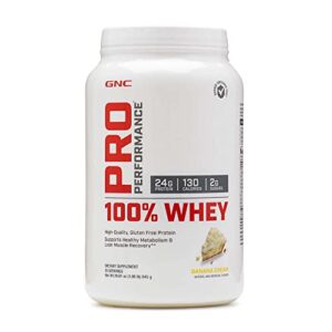 gnc pro performance 100 whey protein – banana cream 1.86 lbs.