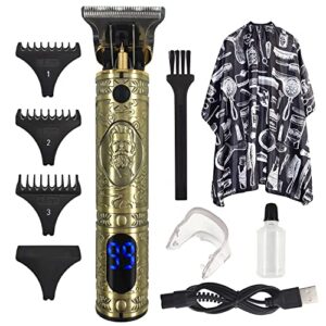 hair clippers for men, professional hair trimmer cordless zero gapped trimmers rechargeable clipper electric beard trimmer shaver hair cutting kit with lcd display haircut & grooming kit gift for mens