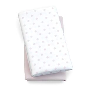 chicco lullaby playard sheets – pink dot 2-pack | pink/white