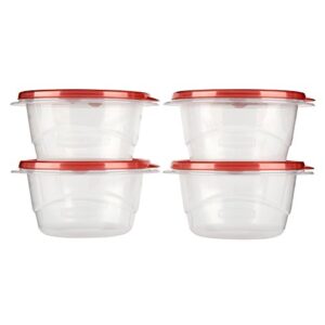 Rubbermaid Storage Bowls, 3.2 Cup, Red,(Pack of 4)