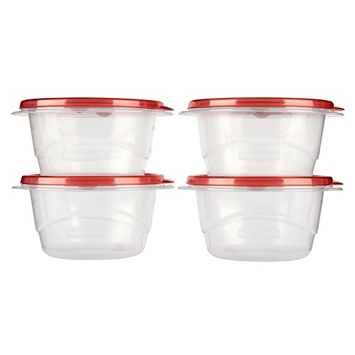 Rubbermaid Storage Bowls, 3.2 Cup, Red,(Pack of 4)