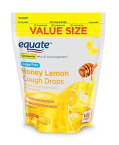 equate sugar free honey lemon cough drops, 140 drops (pack of 2)