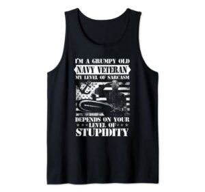 distressed vintage i m a grumpy old quote navy tank top