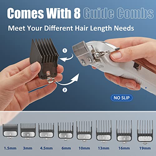 Ukeety Hair Clippers for Men,Professional Hair Cutting Kit Cordless Close Trimmer with LED Display Beard Trimmer Barbers Men Women Kids Clipper Set Full Metal Rechargeable Grooming Kit