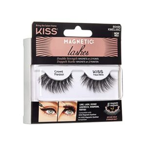 KISS Magnetic Lashes, Crowd Pleaser, 1 Pair of Synthetic False Eyelashes With 5 Double Strength Magnets, Wind Resistant, Dermatologist Tested Fake Lashes Last Up To 16 Hours, Reusable Up To 15 Times