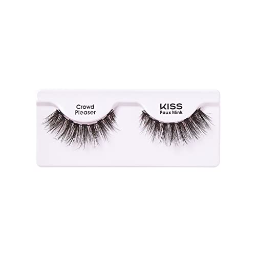 KISS Magnetic Lashes, Crowd Pleaser, 1 Pair of Synthetic False Eyelashes With 5 Double Strength Magnets, Wind Resistant, Dermatologist Tested Fake Lashes Last Up To 16 Hours, Reusable Up To 15 Times