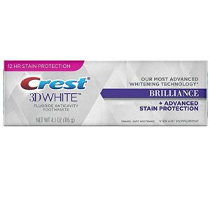 crest 3d white brilliance + advanced stain protection vibrant pepermint 4.1oz