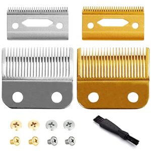 replacement blade for wahl clippers, professional precision 2 hole adjustable hair trimmer parts gold silver blades compatible with wahl 5 star series cordless, super taper, magic clip clipper 2pack