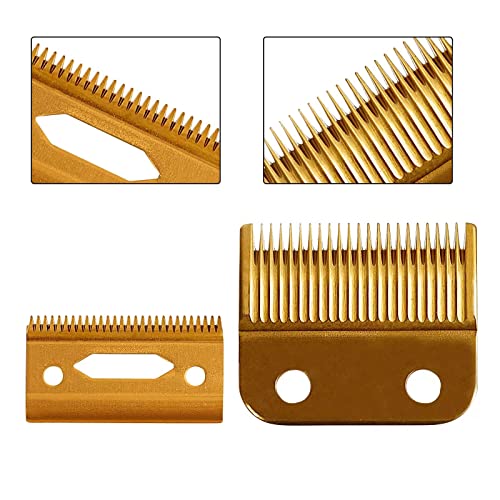 Replacement Blade for Wahl Clippers, Professional Precision 2 Hole Adjustable Hair Trimmer Parts Gold Silver Blades Compatible with Wahl 5 Star Series Cordless, Super Taper, Magic Clip Clipper 2pack