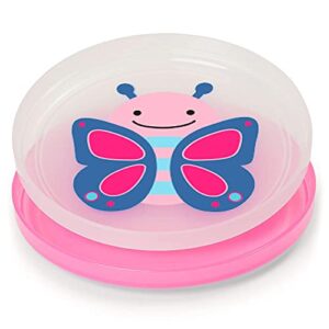 Skip Hop Non-Slip Baby Plates, Zoo Smart Serve, 2 Pack, Butterfly