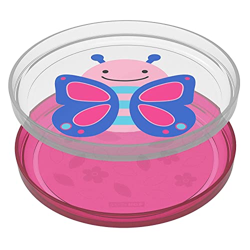 Skip Hop Non-Slip Baby Plates, Zoo Smart Serve, 2 Pack, Butterfly