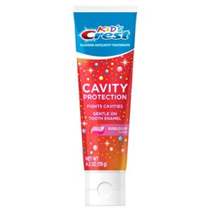 kid’s crest cavity protection bubblegum flavor toothpaste gel formula, 4.2 oz