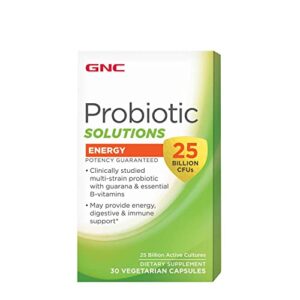 gnc probiotic solutions energy, 30 capsules, daily probiotic support