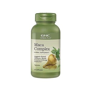 gnc herbal plus maca complex, 60 capsules, supports sexual wellness