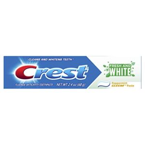 crest fresh & white toothpaste, peppermint gleem paste, 2.4 oz