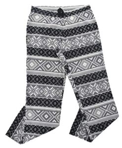 old navy women’s mid-rise patterned micro performance fleece pajama pants (black fair isle) (small)