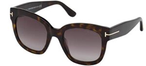tom ford ft0613 52t dark havana beatrix square sunglasses lens category 3 size